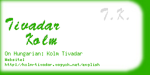 tivadar kolm business card